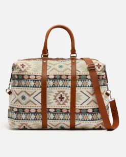 Bolsa fin de semana con estampado jacquard y bandolera extraíble