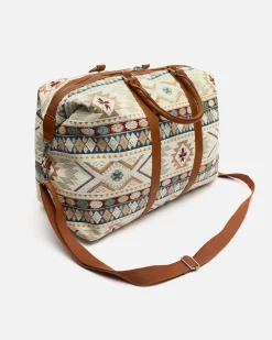 Bolsa fin de semana con estampado jacquard y bandolera extraíble