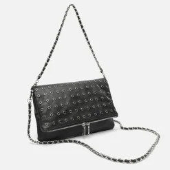 Bolso bandolera con detalles metalizados y doble asa
