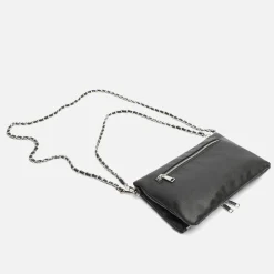 Bolso bandolera con doble asa y detalles metalizados