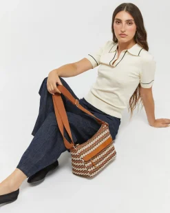 Bolso bandolera con estampado jacquard