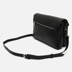 Bolso bandolera con solapa y detalles metálicos