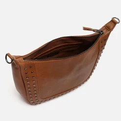Bolso bandolera mediano con detalles metálicos