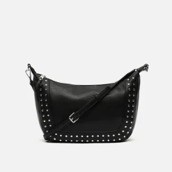 Bolso bandolera mediano con detalles metálicos