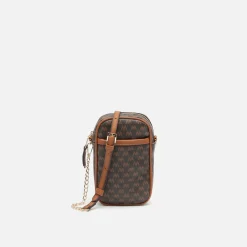 Bolso bandolera mini para móvil con estampado monogram