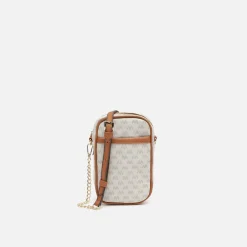 Bolso bandolera mini para móvil con estampado monogram