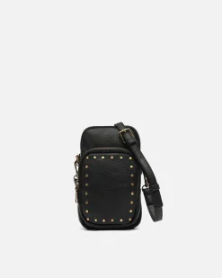 Bolso bandolera mini para móvil con detalles metálicos