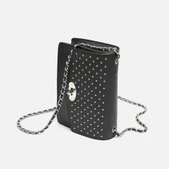 Bolso bandolera pequeño con detalles metalizados