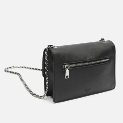 Bolso bandolera pequeño con detalles metalizados