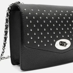Bolso bandolera pequeño con detalles metalizados