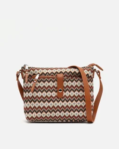 Bolso bandolera pequeño con estampado jacquard y neceser pequeño