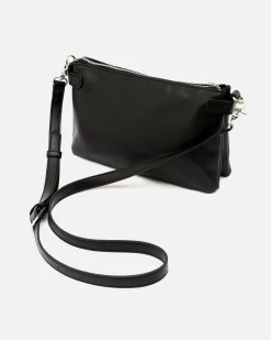 Bolso bandolera pequeño con doble cadena extraíble y detalles metálicos