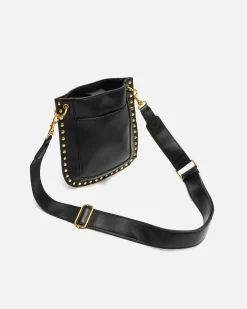 Bolso bandolera pequeño con detalles metálicos