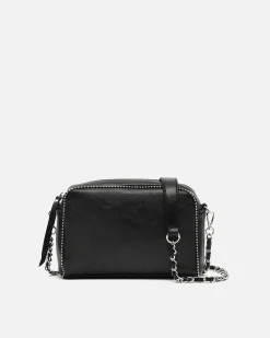 Bolso bandolera pequeño con detalles metálicos