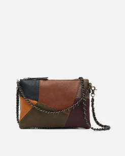 Bolso bandolera pequeño con estampado patchwork