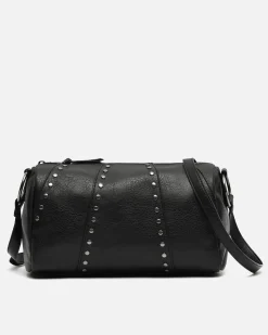 Bolso bowling con detalles metálicos