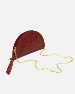 Bolso de fiesta en media luna trenzado con asa bandolera extraíble