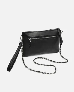 Bolso de fiesta pequeño con detalles metálicos y asa bandolera extraíble