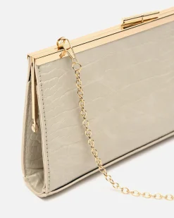 Bolso de fiesta pequeño con correa y estampado animal print