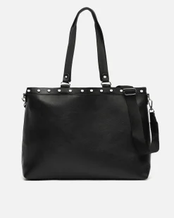 Bolso de hombro grande con detalles metálicos