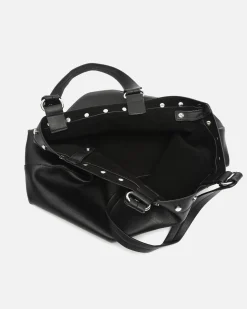 Bolso de hombro grande con detalles metálicos