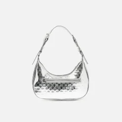 Bolso de hombro pequeño con asa regulable y estampado monogram