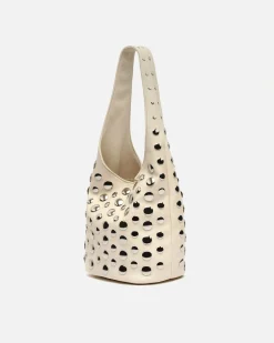 Bolso de hombro pequeño con detalles metálicos