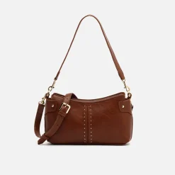 Bolso de hombro pequeño con detalles metálicos