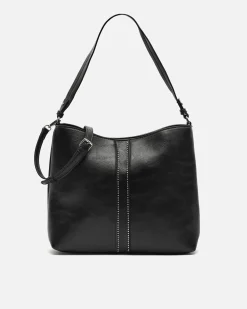 Bolso hobo con detalles metálicos y neceser e asa bandolera extraíble