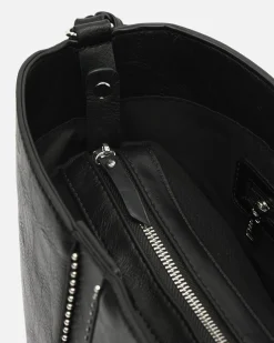 Bolso hobo con detalles metálicos y neceser e asa bandolera extraíble
