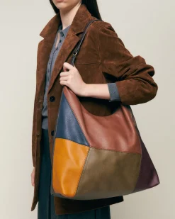 Bolso hobo con estampado patchwork