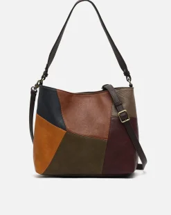 Bolso hobo estampado patchwork con neceser extraíble