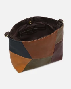 Bolso hobo estampado patchwork con neceser extraíble