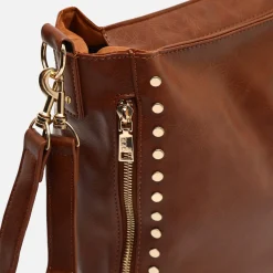 Bolso hobo grande con asa bandolera extraíble y detalles metálicos