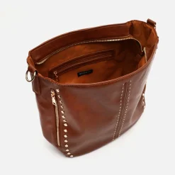 Bolso hobo grande con asa bandolera extraíble y detalles metálicos