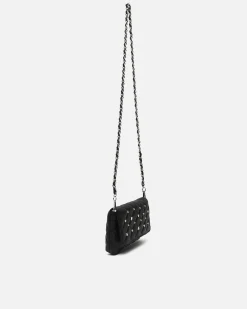 Bolso mini acolchado con detalles metálicos