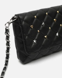 Bolso mini acolchado con detalles metálicos