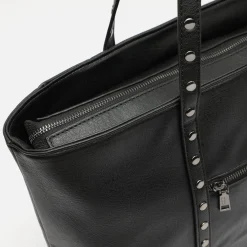 Bolso shopper con detalles metálicos