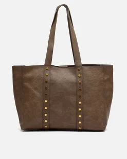 Bolso shopper grande con neceser extraíble y detalles metálicos