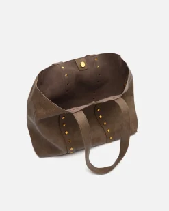 Bolso shopper grande con neceser extraíble y detalles metálicos