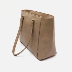 Bolso shopper grande con detalles metálicos