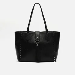 Bolso shopper grande con detalles metálicos