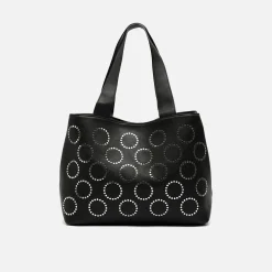 Bolso shopper grande con detalles metálicos