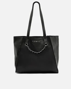 Bolso shopper grande con detalles metálicos