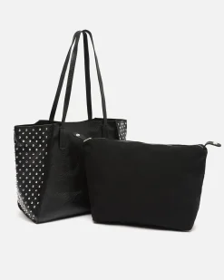Bolso shopper grande con detalles metálicos