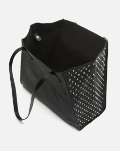 Bolso shopper grande con detalles metálicos