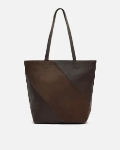 Bolso shopper grande efecto ante