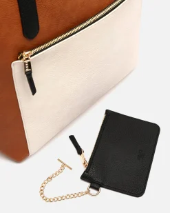 Bolso shopper grande tricolor con colgante