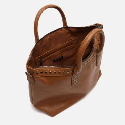 Bolso tote con asa bandolera y detalles metálicos
