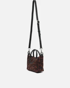 Bolso tote de fiesta animal print y asa bandolera extraíble